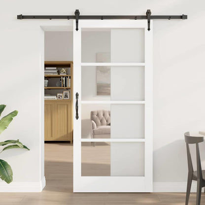 Sliding Door White and Black 93 x 202 cm
