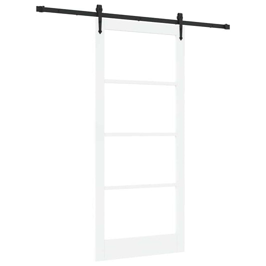 Sliding Door 93 x 211 cm Solid Pine Wood and Glass