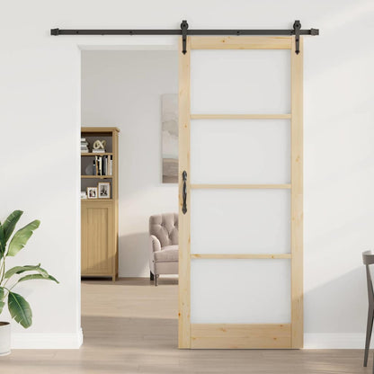 Sliding Door Natural and Black 93 x 232 cm