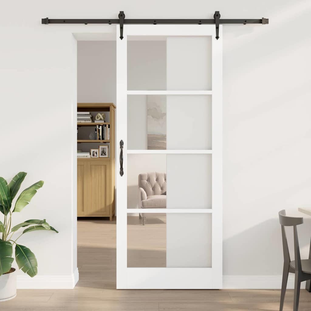 Sliding Door White and Black 93 x 232 cm