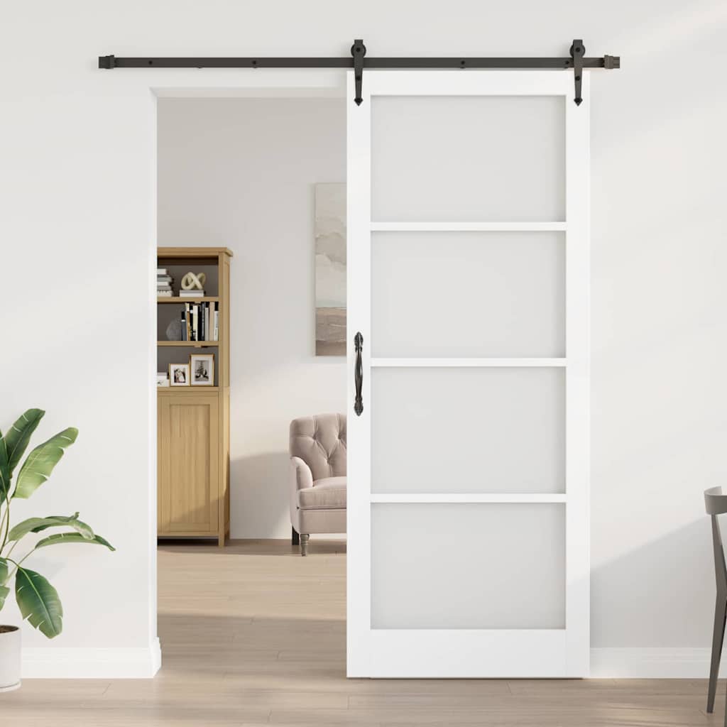 Sliding Door White and Black 93 x 232 cm