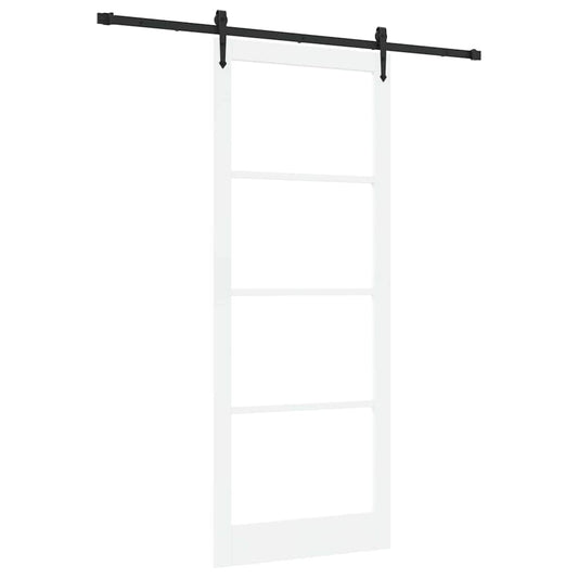 Sliding Door 93 x 232 cm Solid Pine Wood and Glass
