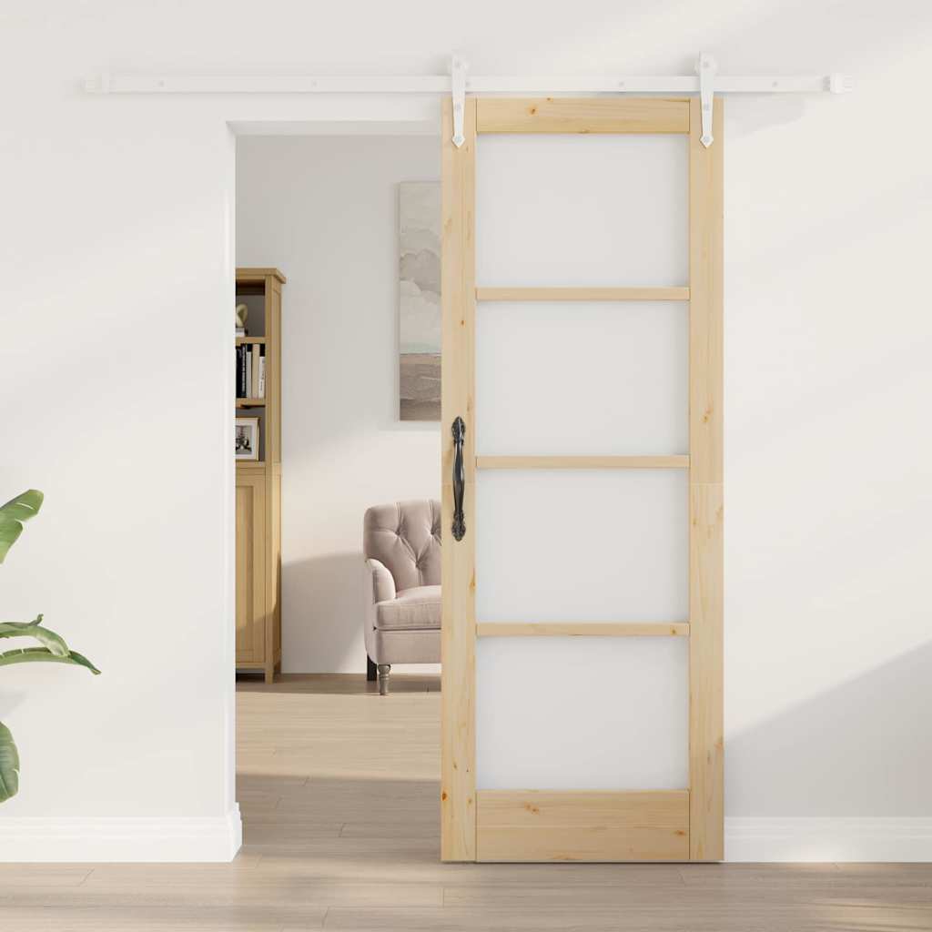 Sliding Door Manual Brown 73.5 x 198.5 cm Wood and metal