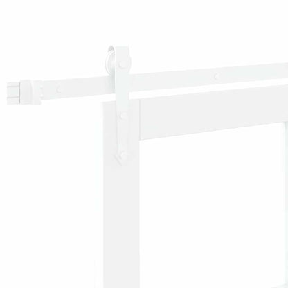Sliding Door White 93 x 232 cm Solid Pine Wood and Glass