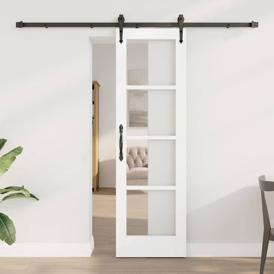 Sliding Door ORKDAL 61 x 198.5 cm Solid Pine Wood and Glass