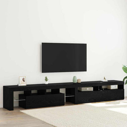 TV Cabinet 3 pcs Black Oak 260 x 37 x 40 cm Engineered Wood