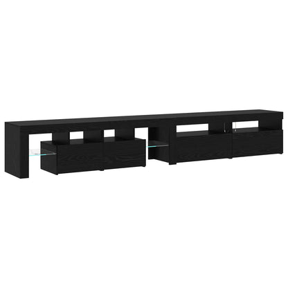 TV Cabinet 3 pcs Black Oak 260 x 37 x 40 cm Engineered Wood