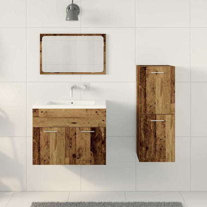 Bathroom Furniture Set 3 pcs Old Wood Engineered Wood