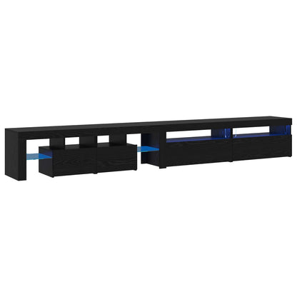 TV Cabinet 3 pcs Black Oak 290 x 36.5 x 40 cm Engineered Wood