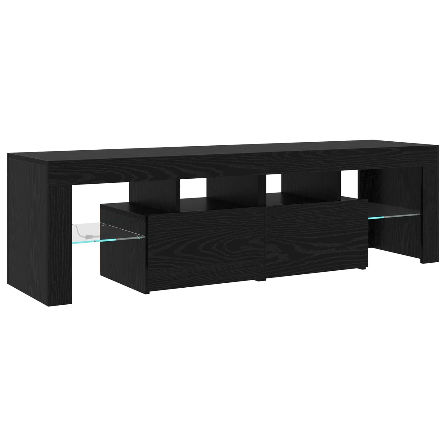 TV Cabinet 2 pcs Black Oak 230 x 36.5 x 40 cm Engineered Wood