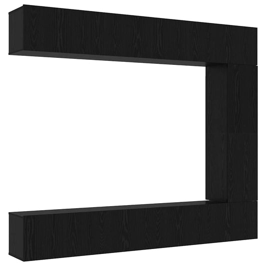 TV Cabinet Set 5 pcs Black Oak Engineered Wood