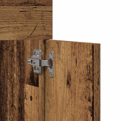 Bathroom Furniture Set Wall-mounted with Door Engineered Wood