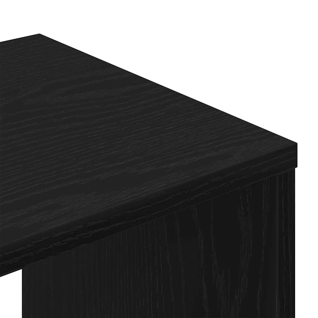 TV Cabinet Set Wall-mounted 8 pcs Black Oak Engineered Wood
