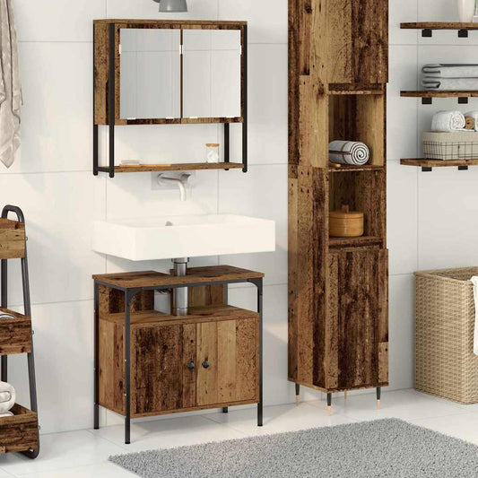 Bathroom Furniture Set 2 pcs Brown Engineered wood