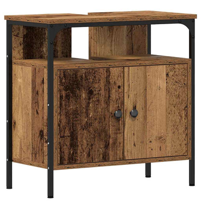 Bathroom Vanity Units with Shelf 3 pcs Brown Engineered wood