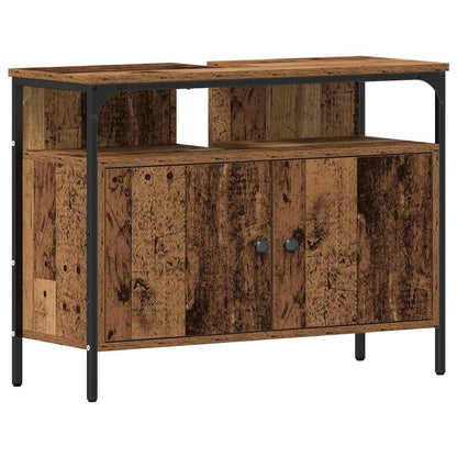 Bathroom Vanity Units with Shelf 3 pcs Brown Engineered wood