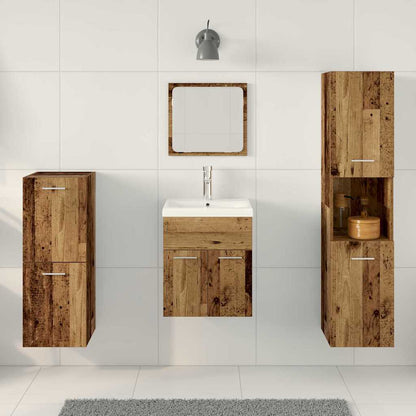 Bathroom Furniture Set 4 pcs Old Wood Engineered Wood