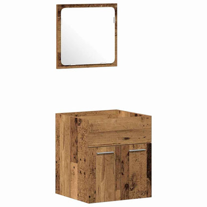 Bathroom Furniture Set 4 pcs Old Wood Engineered Wood
