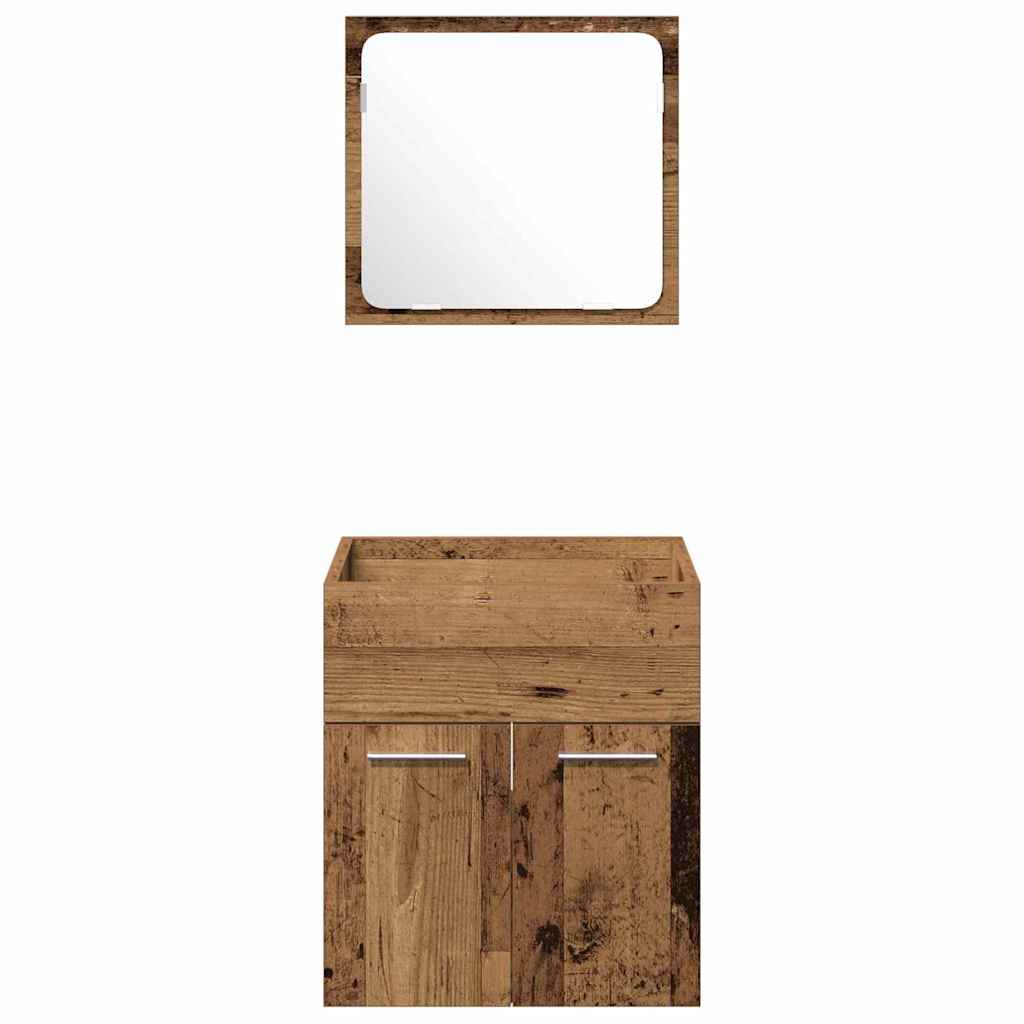 Bathroom Furniture Set 4 pcs Old Wood Engineered Wood