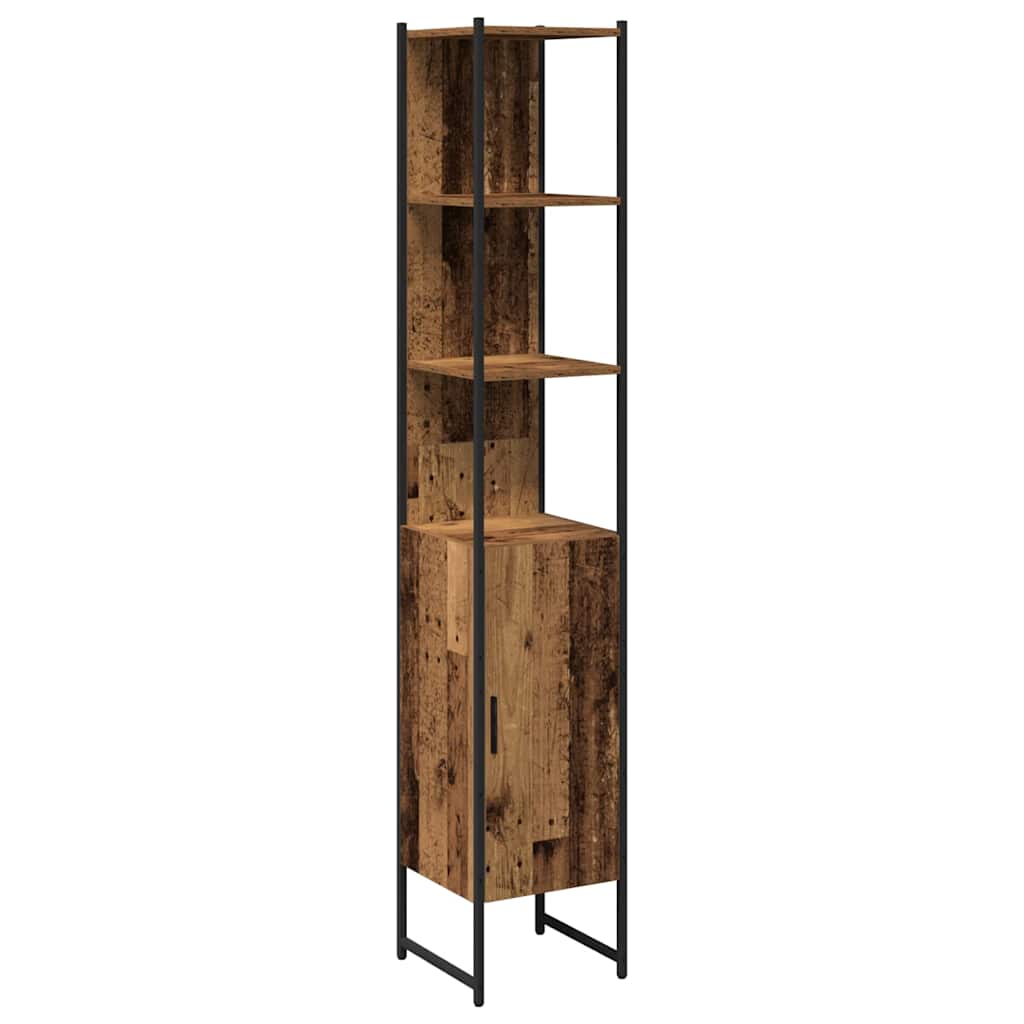 Bathroom Vanity Units with Shelf 3 pcs Brown Engineered wood