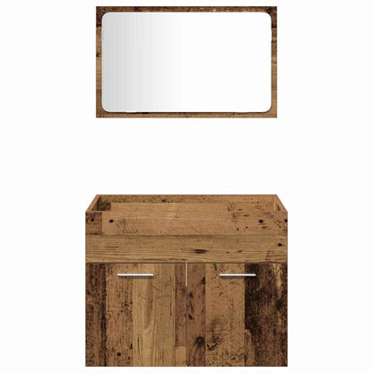 Bathroom Furniture Set 4 pcs Old Wood Engineered Wood