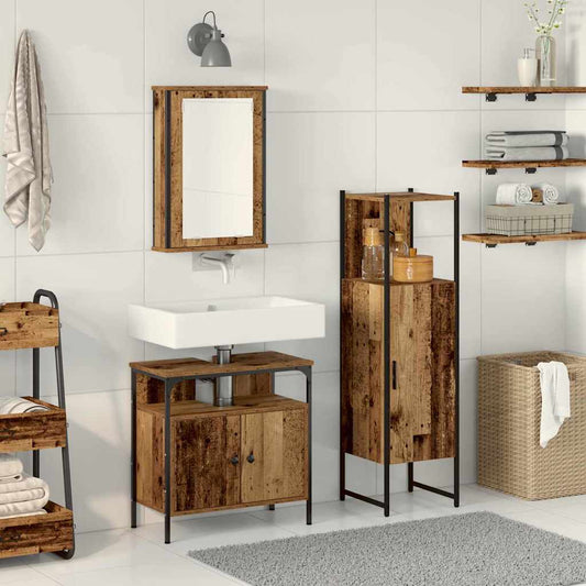 Bathroom Furniture Set 3 pcs Brown Engineered wood