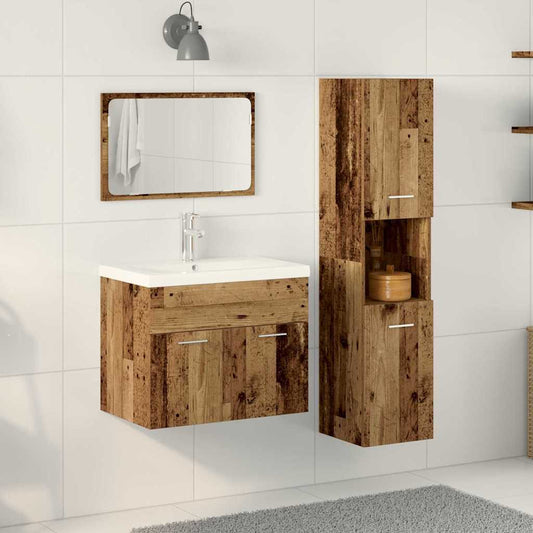 Bathroom Furniture Set 4 pcs Brown Engineered Wood