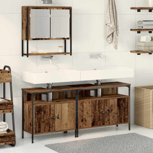 Bathroom Furniture Set 3 pcs Brown Engineered wood