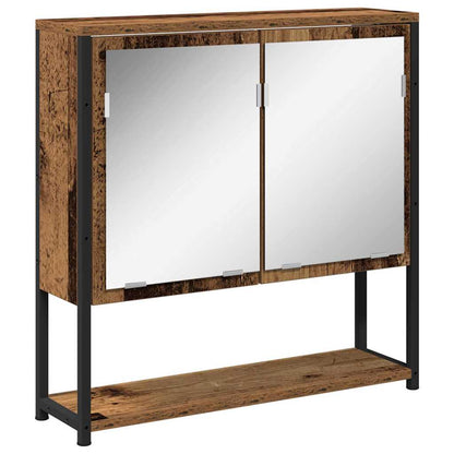 Bathroom Furniture Set with Door 3 pcs Old Wood Engineered Wood