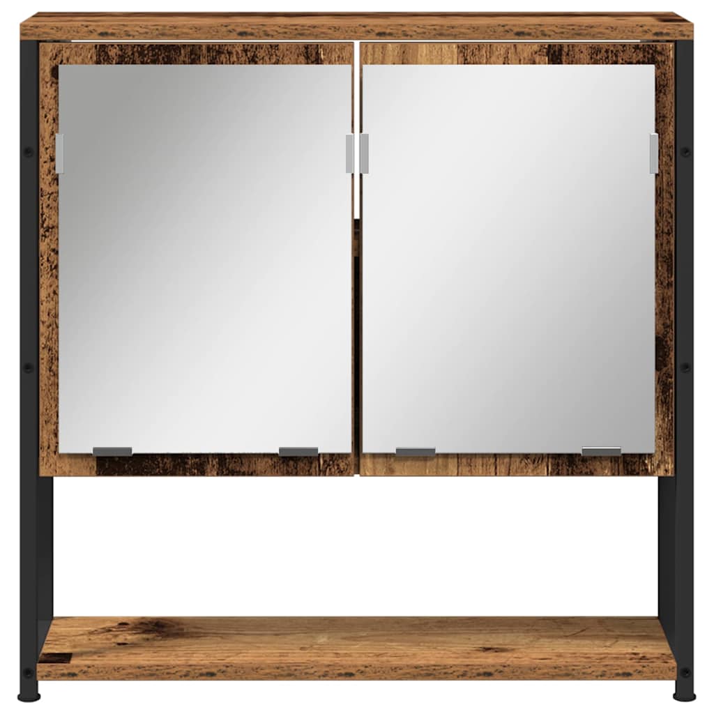 Bathroom Furniture Set with Door 3 pcs Old Wood Engineered Wood