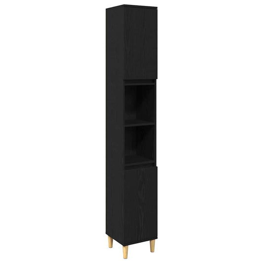 Bathroom Furniture Set 3 pcs Black Engineered wood