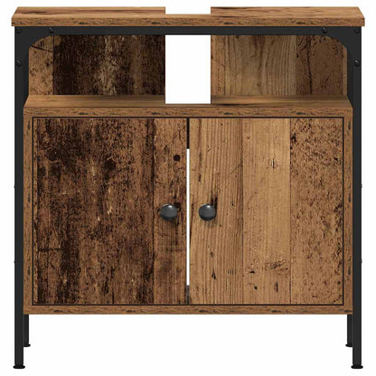 Bathroom Furniture Set with Door 4 pcs Old Wood Engineered Wood