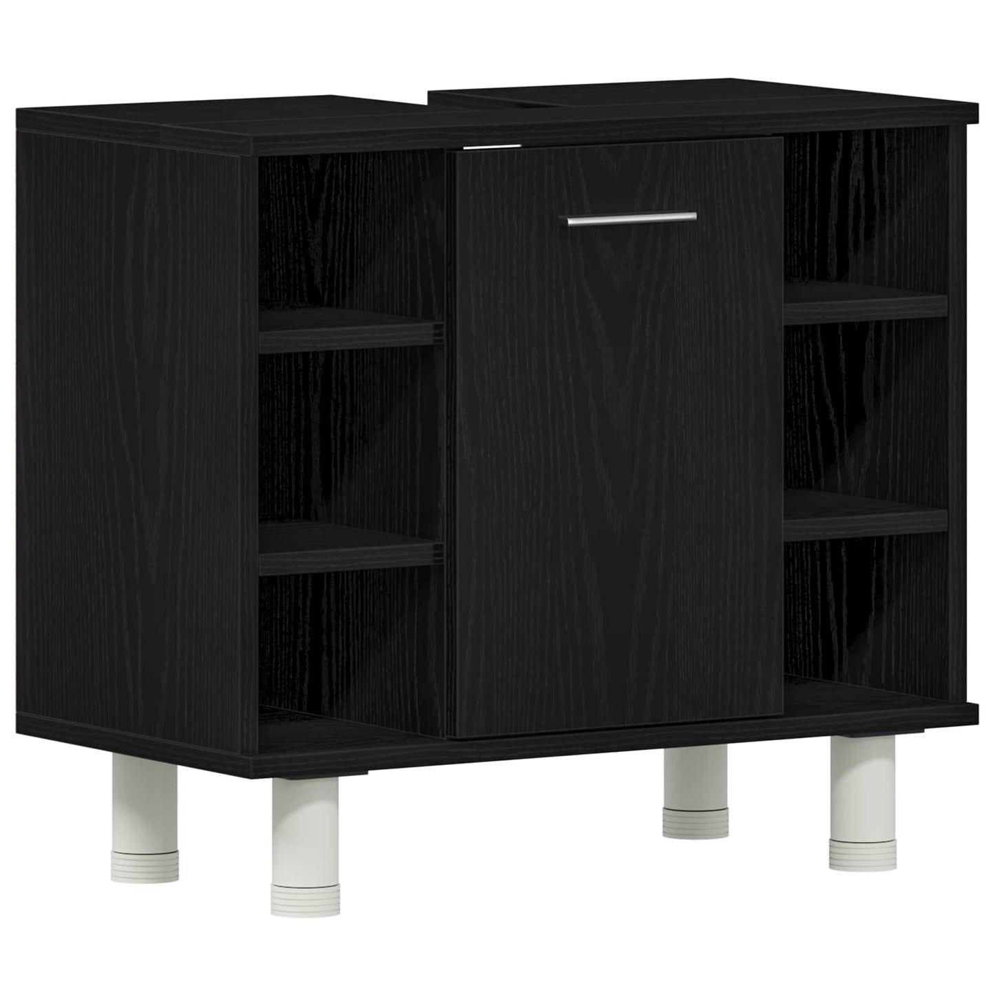 Bathroom Furniture Set with Door 3 pcs Black 30 x 30 x 179.5 cm