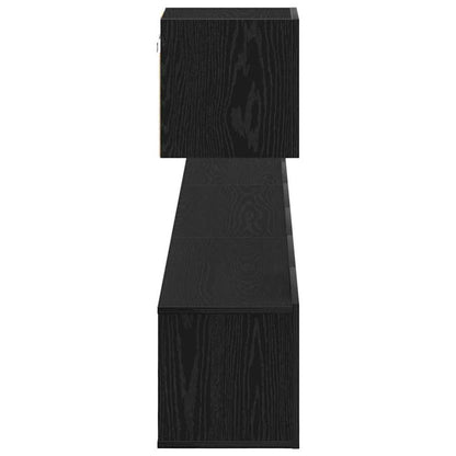 TV Cabinet Set Wall-mounted Black Oak Engineered Wood