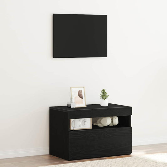 Bedside Cabinet Black Oak 60 x 35 x 40 cm Engineered Wood