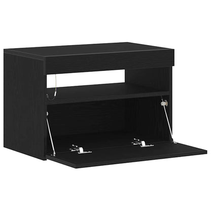 Bedside Cabinet Black Oak 60 x 35 x 40 cm Engineered Wood