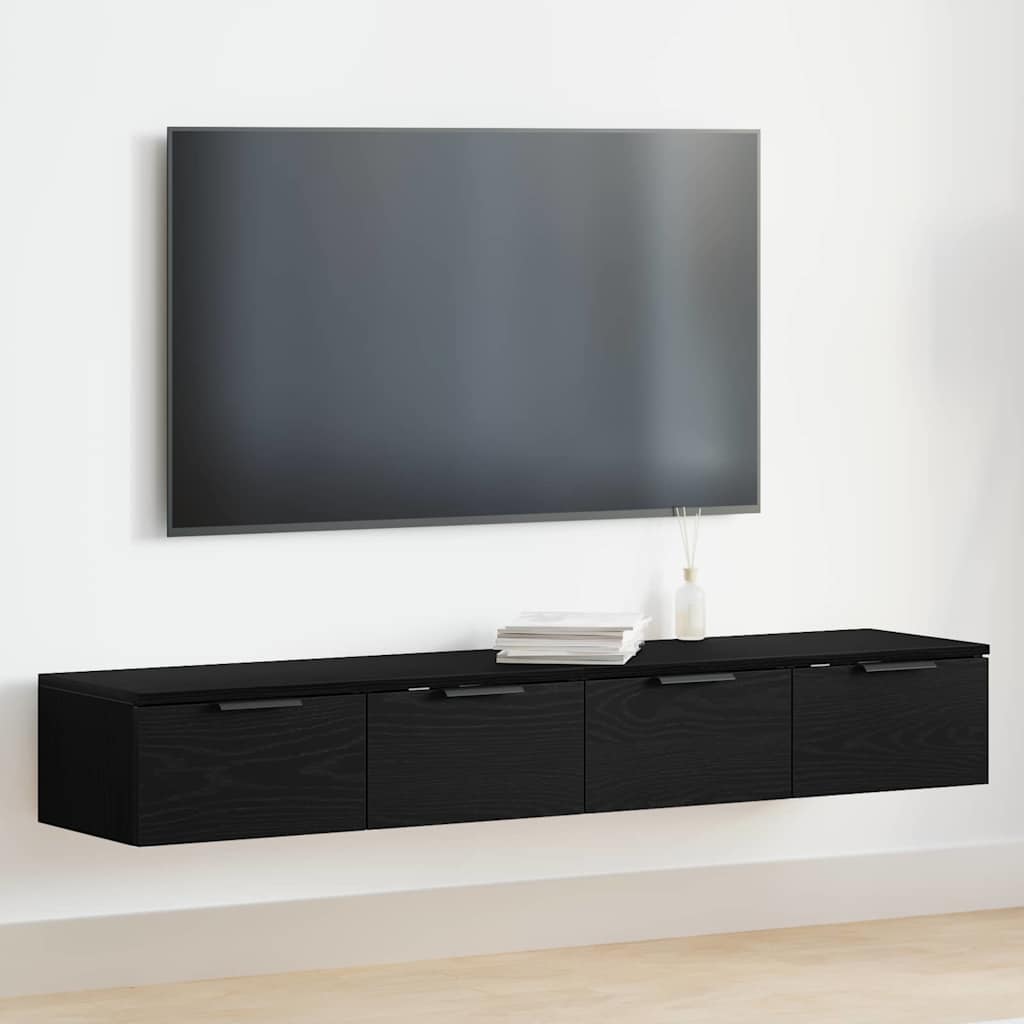 Wall-mounted Cabinet 2 pcs Black Oak 68 x 30 x 20 cm