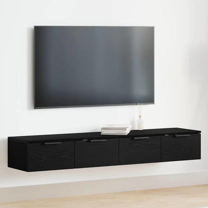 Wall-mounted Cabinet 2 pcs Black Oak 68 x 30 x 20 cm