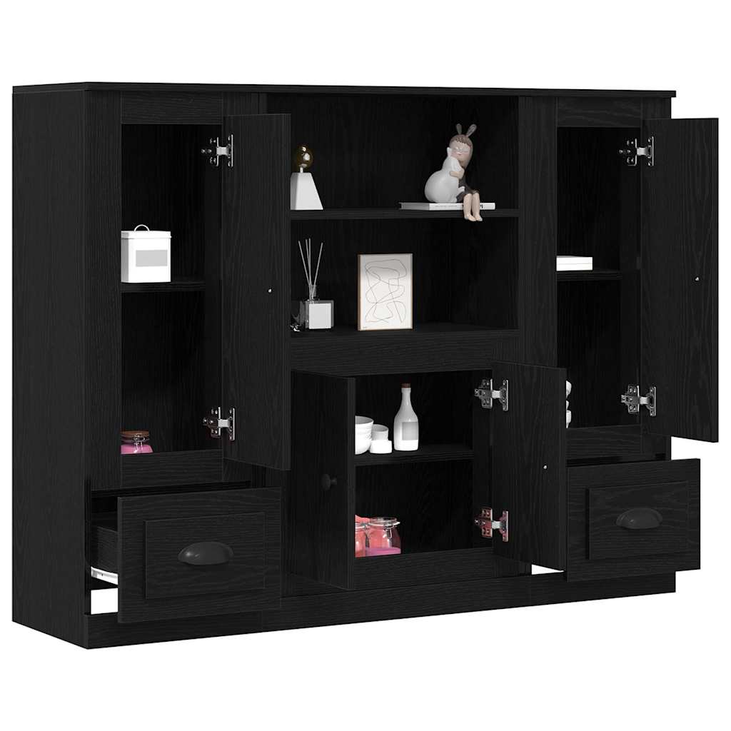 Highboard Black Oak 132 x 35.5 x 103.5 cm Engineered wood