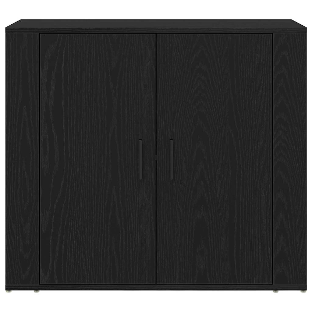 Highboard Black Oak 80 x 33 x 150 cm Engineered Wood