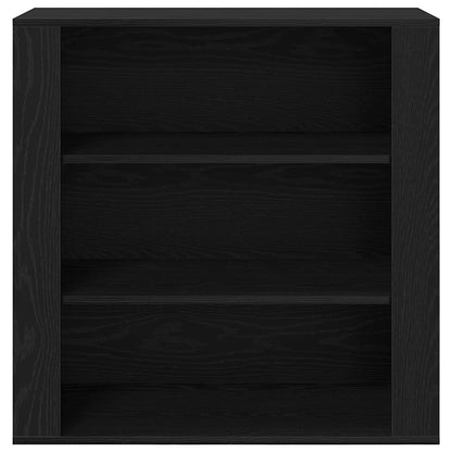 Highboard Black Oak 80 x 33 x 150 cm Engineered Wood