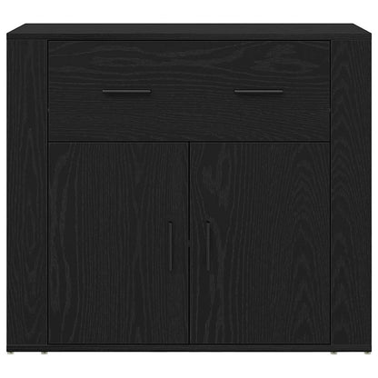 Highboard Black Oak 80 x 33 x 150 cm Engineered Wood