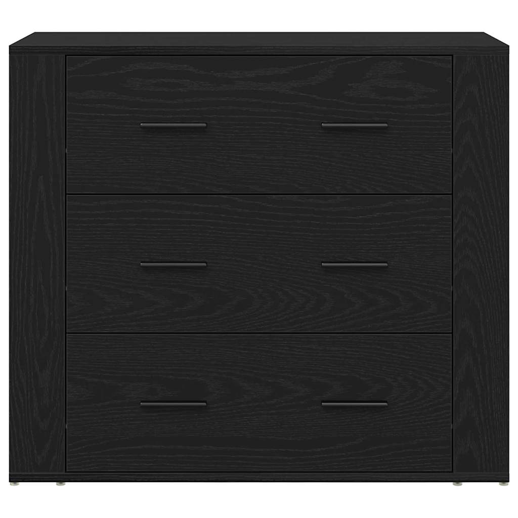 Highboard Black Oak 80 x 33 x 150 cm Engineered Wood