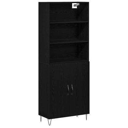 Highboard 2 pcs Black Oak 69.5 x 34 x 180 cm Engineered Wood