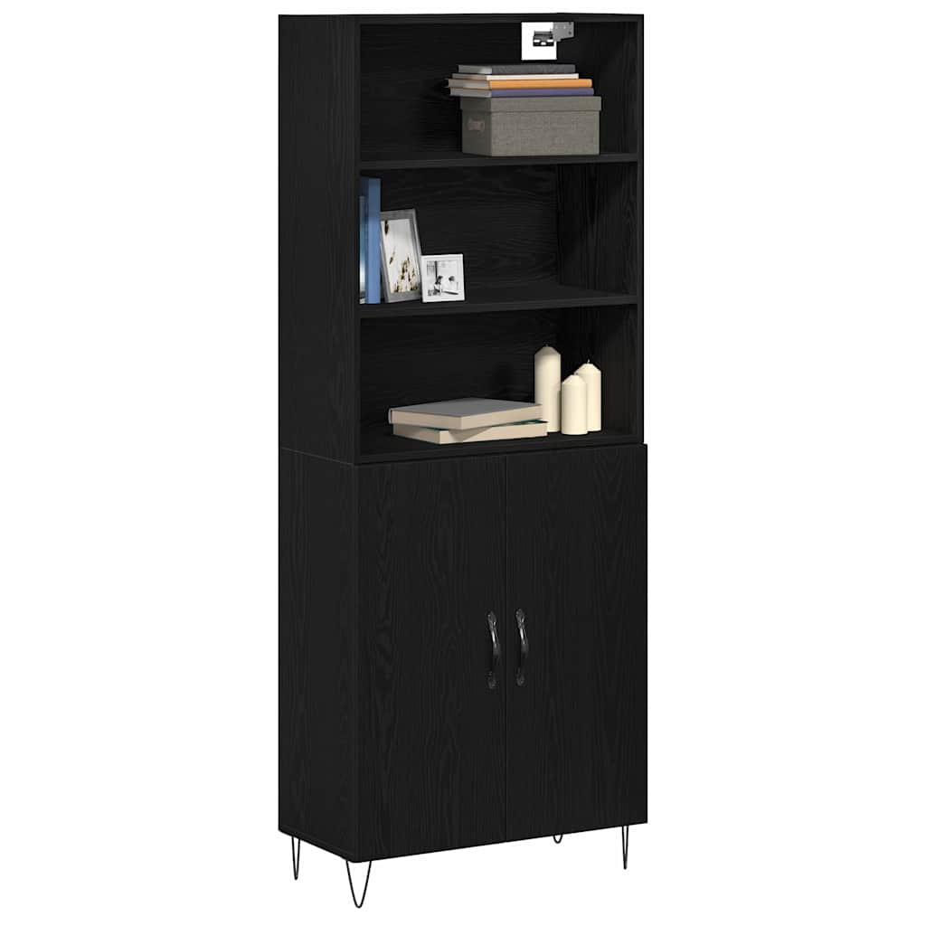 Highboard 2 pcs Black Oak 69.5 x 34 x 180 cm Engineered Wood
