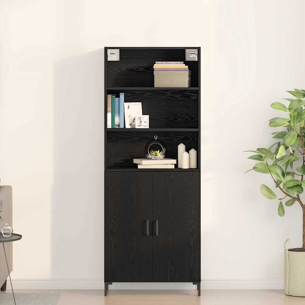 Highboard Black Oak 69.5 x 34 x 180 cm Engineered Wood