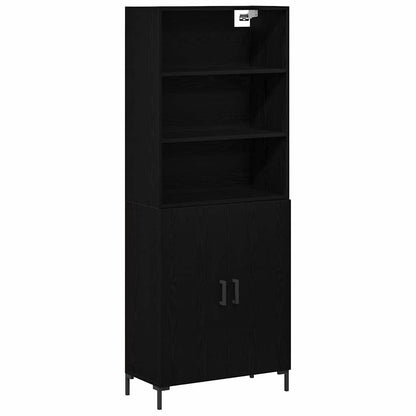 Highboard Black Oak 69.5 x 34 x 180 cm Engineered Wood