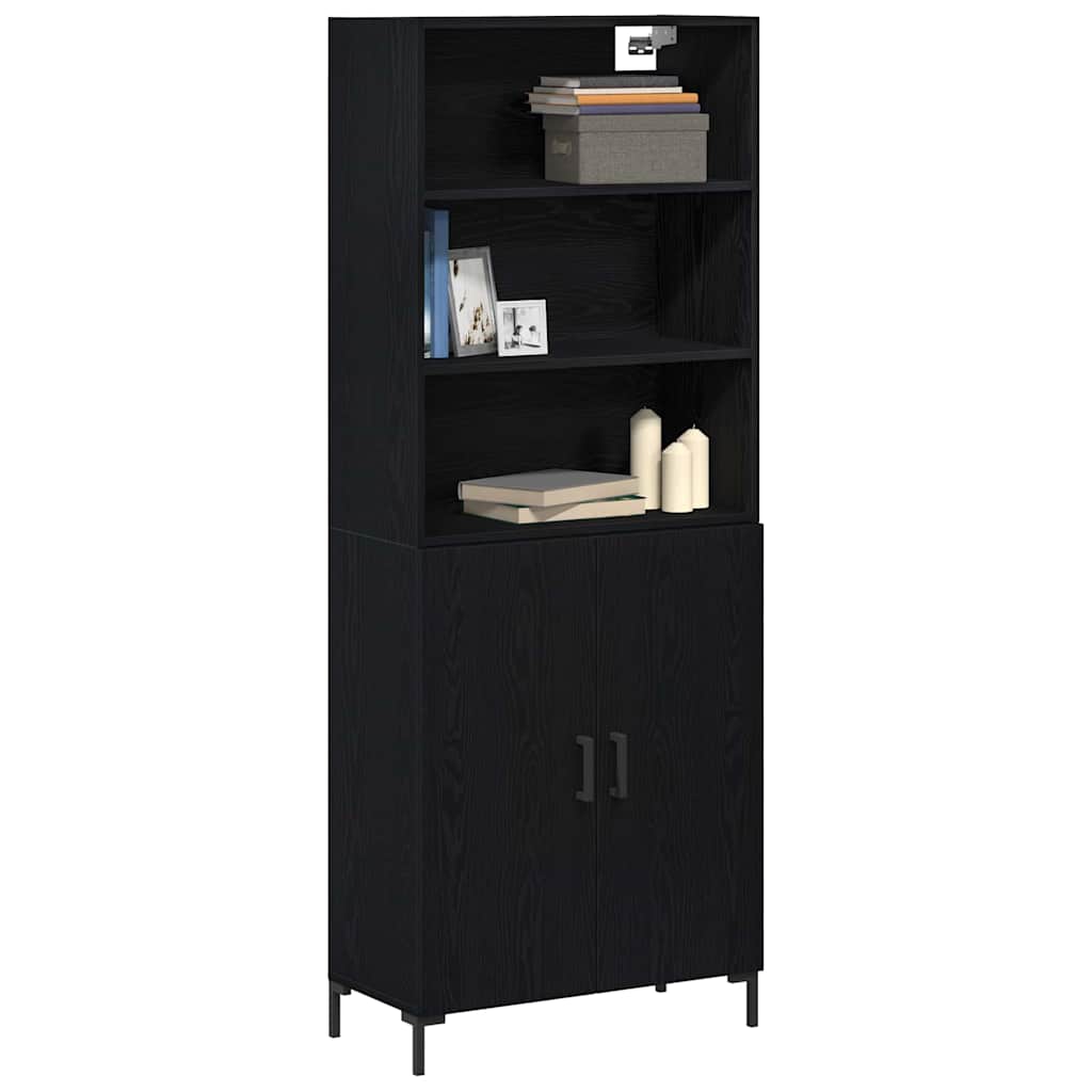 Highboard Black Oak 69.5 x 34 x 180 cm Engineered Wood