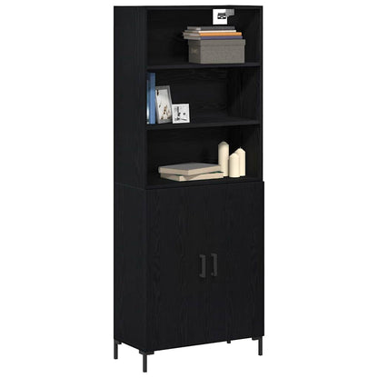 Highboard Black Oak 69.5 x 34 x 180 cm Engineered Wood