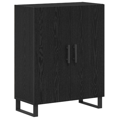Highboard 2 pcs Black Oak Engineered Wood